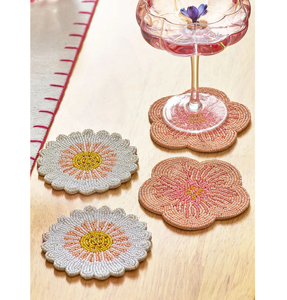 Juego de Posavasos y Alfombrillas Bordados a Mano con Cuentas Rojas y Diseño Clásico de Limón, Más Vendidos en Oferta - Product Image 6