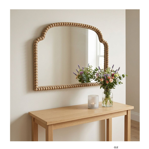 Eco-Friendly Unique Design Wooden Round Bathroom Wall-Mounted Makeup Mirror with Customizable Color and Size - Product Image 5
