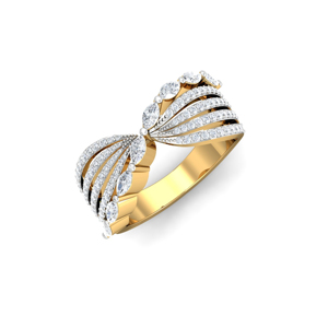 Luxury Yellow <b>Gold</b> <b>Cocktail</b> <b>Ring</b> With Round Brilliant Cut Diamonds Pave Setting For Women Engagement - Product Image 1