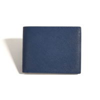 [Article populaire] Portefeuille homme en cuir Saffiano Castello fait main de haute qualité, porte-cartes et porte-billets, vert marine, gris, noir