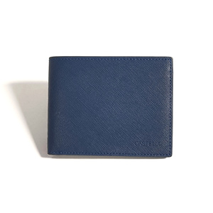 [Hot Item] Top Quality Handmade Castello Saffiano Leather Men Bi-fold Billfold ID Card <b>Wallet</b> Passcase Navy Green Grey Black - Product Image 4