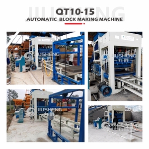 Machine à fabriquer des blocs de <span class=keywords><strong>ciment</strong></span> hydraulique entièrement automatique JIUSHENG QT10-<span class=keywords><strong>15</strong></span>, fabricants de machines à fabriquer des briques - Product Image 5