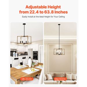 Lampadario Moderno in Metallo a 6 Luci, Altezza Regolabile, per Sala da Pranzo, Certificato CE per Uso Alberghiero, AC - Product Image 4