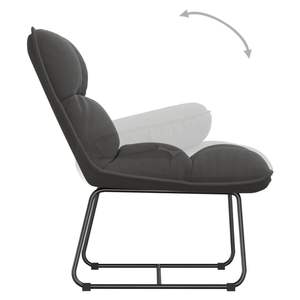 Sillón de terciopelo gris oscuro con estructura metálica para decoración de sala de estar - Product Image 6