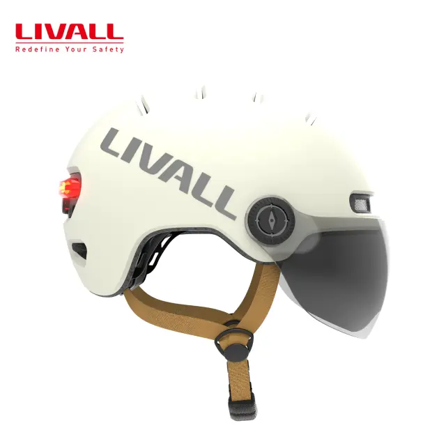Livall หมวกกันน็อค L23ในเมืองมีไฟ LED และไฟเซ็นเซอร์สำหรับ escooter