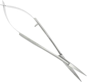 Tijeras Profesionales de Precisión con Hoja Curva y Punta Afilada de Acero Inoxidable con Microresorte para la Eliminación de Cutículas y el Cuidado de Cejas - Product Image 1