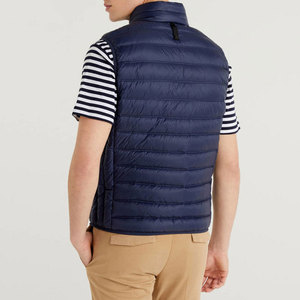 Veste matelassée sans manches bleue pour homme Econex Sports, fermeture éclair, coupe-vent, vêtements d'hiver décontractés, rembourrage en polyester, à capuche - Product Image 3
