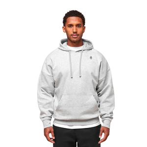 Sweat-shirt à capuche gris clair surdimensionné pour homme, en molleton épais, coupe décontractée, style streetwear - Product Image 1