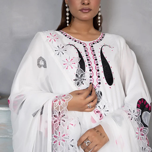 Nouveautés : Ensembles Shalwar Kameez Prêts-à-Porter, Tenues Décontractées et de Soirée, Nouveaux Modèles, Robes d'Été Brodées, Salwar Kameez Dupatta pour Femmes - Product Image 4