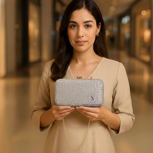Magnifique sac à main brodé ethnique pour femme, pochette de soirée avec chaîne détachable pour femmes - Product Image 6