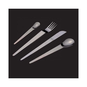 Ensemble de couverts de restaurant de mariage d'hôtel de luxe de poignée simple noire ensemble de couverts ensemble de couverts élégant - Product Image 2