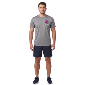 Camiseta de Manga Corta para Hombre, Cuello Redondo, Algodón, Color Gris Jaspeado, Talla 3XL, Ropa Deportiva, Etiqueta Personalizada - Product Image 1