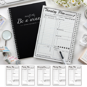 Cuaderno diario y semanal encuadernado en espiral personalizado estilo impreso con cubierta de papel caja de Color embalaje 50 hojas para regalo - Product Image 5