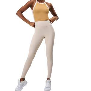 Conjunto Deportivo Personalizado al por Mayor para Mujer: Sujetador Deportivo Halter de Alta Sujeción y Leggings de Cintura Alta, Antichoque, de Secado Rápido, para Gimnasio y Atletismo - Product Image 3