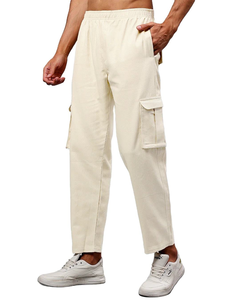 Men's Eco-friendly Lightweight Canvas Cargo Pants with Multiple Pockets Workwear Style Zipper Fly Autumn Wear Premium Quality - Product Image 2