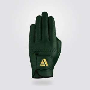 Guante de golf transpirable AI-270 blanco con diseño de logotipo dorado, ajuste universal para hombres y niños - Product Image 3