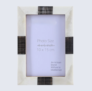 El marco de fotos moderno personalizado más vendido hecho a mano de acrílico y madera con incrustaciones de hueso y resina de la colección - Product Image 4