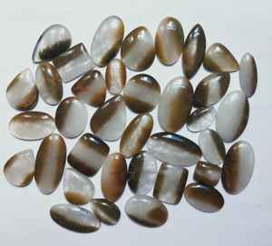 2024ทำด้วยมือทองแดง rutile Cabochon จี้สร้อยคอที่น่าตื่นตาตื่นใจแบนกลับพลอยควอตซ์ธรรมชาติอัญมณีหลวม - Product Image 1