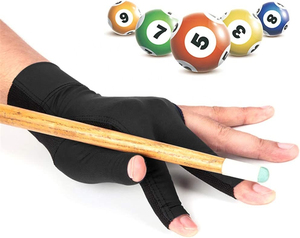 Top Quality Low Price Man Woman Three Finger Pool Billiard Snooker Gloves Breathable <b>Cue</b> <b>Stick</b> Gloves - Product Image 3
