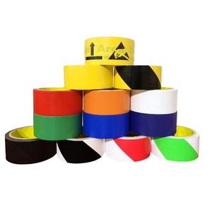 Ruban de signalisation dangereux noir et jaune de 3 mètres, adhésif au sol, en LDPE, pour avertissement de ligne électrique enterrée - Product Image 1