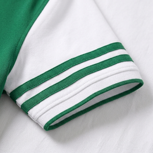 เสื้อโปโลซิปผู้ชายแบบกำหนดเอง สีตัดต่อ แขนสั้น ผ้าฝ้ายผสมโพลีเอสเตอร์ ปิเก้ ลำลอง แขนลายทาง ระบายอากาศได้ดี เหมาะสำหรับใส่ในฤดูร้อน รับผลิตแบบ OEM ODM - Product Image 4