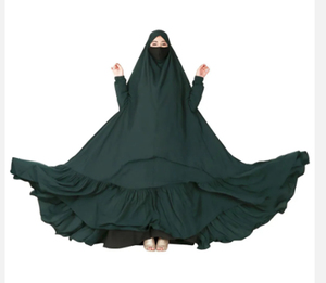 Classic Black Nidha Abaya – Wholesale Full-Length Islamic Prayer <b>Dress</b> with Matching Hijab - Product Image 1