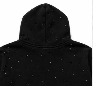 Wholesale High End Heavyweight Sun Faded Wash Distressed Rhinestone Patch Embroidery Boxy Zip Men Custom <b>Hoodie</b> Digital 100% - Product Image 6