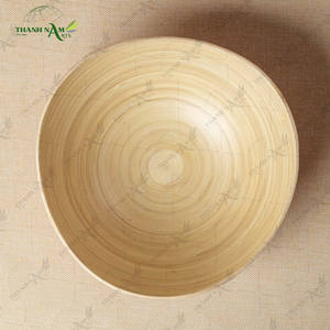 Spun Bamboo Bowl Luxury Handmade Bamboo Serving Bowl for Home and Kitchen Sustainable <b>Tableware</b> - Product Image 5