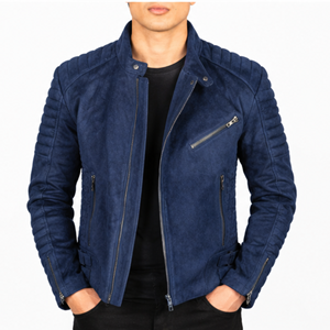 <b>Men's</b> Genuine Leather Stand Collar Winter Jacket with Windproof Breathable <b>Long</b> Sleeves Pockets Front Logo Warm <b>Coat</b> - Product Image 3