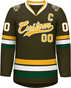 Maillot de hockey sur glace personnalisé avec logo brodé et sublimé, uniforme d'équipe en twill, maillot d'entraînement de hockey sur glace brodé sur mesure - Product Image 6