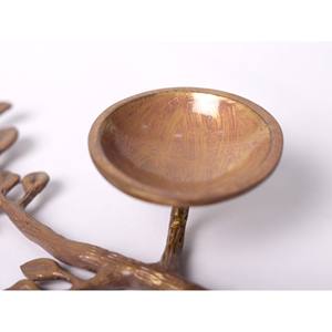 Bougeoirs et lanternes de branche d'arbre en laiton peints à la main de 10 pouces pour la décoration intérieure et les cadeaux fabriqués en Inde - Product Image 3