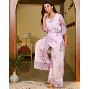 ชุดเซ็ตผ้าชีฟอง Sabine XS สีลาเวนเดอร์ เสื้อแขนสามส่วนลำลอง ระบายอากาศได้ดี สำหรับฤดูใบไม้ผลิ/ฤดูร้อน ไซส์ XS - Product Image 3