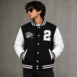 Minimal Varsity Jacket Wholesale Custom Logo Men's Jacket High Quality Breathable Varsity Jacket Streetwear OEM Manufacturer - Product Image 2