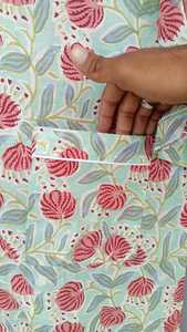 Conjunto de Pijama de Manga Corta con Estampado Floral para Mujer, 100% Algodón, Transpirable, Informal, Ropa de Dormir de Verano, Conjunto de Dos Piezas con Pantalones Cortos - Product Image 3