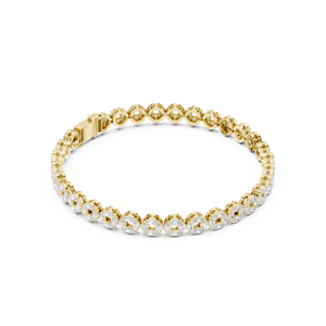 Pulsera de tenis de oro amarillo de 18 quilates con diamantes cultivados en laboratorio, corte marquesa geométrico de lujo, elegante y moderna, para mujer, joyería fina. - Product Image 5