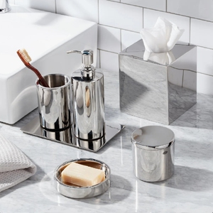Wholesale Eco-Friendly Chrome Plated Metal <b>Toothbrush</b> <b>Holder</b> Cylinder Tumbler Stand Bathroom Vanity Accessory for Hotels - Product Image 2