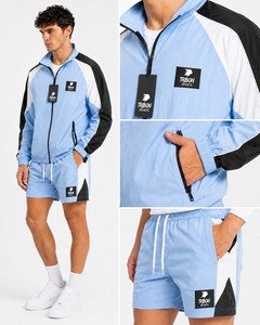 Conjunto corto de chaqueta y pantalones cortos cortavientos para hombre de alta calidad, ligero, transpirable, informal y deportivo. - Product Image 6