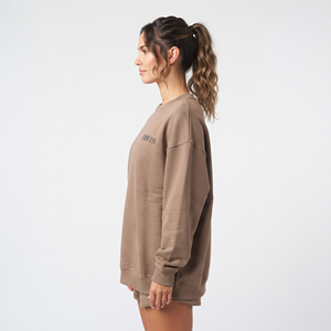 Sudadera Oversize de Mujer con Hombros Caídos, Cuello Redondo, Manga Larga, Bordado Personalizado, Casual, de Algodón y Felpa - Product Image 4