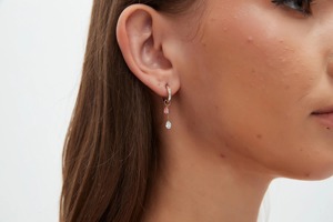 Elegantes Pendientes de Oro de 14K con Diamantes Rosados y Blancos en Forma de Pera Cultivados en Laboratorio, Claridad VS+, Certificados por IGI, Regalo para el Día de la Madre - Product Image 4