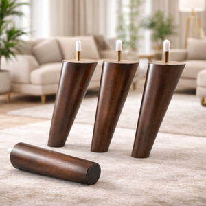 Pieds de canapé coniques angulaires en bois, pieds de remplacement pour meubles, pieds de table et de lit en bois massif, style Mid-Century OEM - Product Image 5