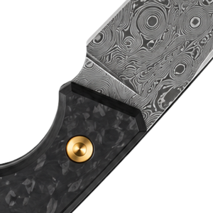 Couteaux à lame fixe noir, gris, or, argent avec manche texturé foncé, lame argentée à motifs et étui noir pour les tâches quotidiennes - Product Image 5