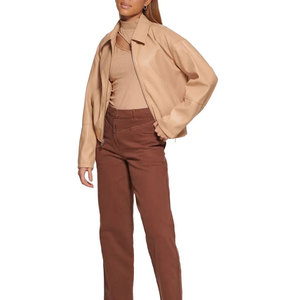 Wholesale <b>Women</b> Leather <b>Jacket</b> Casual Street Wear OEM Service Winter Clothing Front Zipper Stylish Leather <b>Jacket</b> For <b>Women</b> - Product Image 6