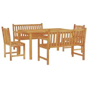 Conjunto de Comedor para Jardín Mediano, Madera de Teca Sólida Natural, Muebles Elegantes para Exteriores - Product Image 3