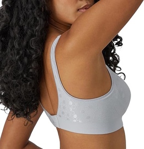 Sujetador deportivo sin aros para mujer, copa completa, espalda cruzada, diseño de puntos, licra, nailon, tirantes ajustables, transpirable, para todas las estaciones - Product Image 5