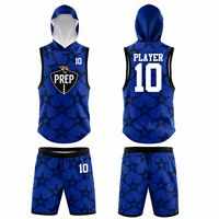 Ensemble de maillot de football américain sans manches à capuche personnalisé par sublimation 7v7, short de compression anti-transpiration 100% polyester