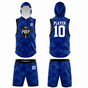 Conjunto de Jersey sin Mangas con Capucha para Fútbol Americano 7v7, Sublimado Personalizado PREP, Pantalones Cortos de Compresión que Absorben la Humedad, 100% Poliéster - Product Image 2