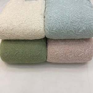 Tissu brodé africain de qualité supérieure, tissu en georgette à fils multiples pour robes de femmes, kaftans et vêtements de mode - Product Image 4
