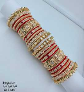 PADMAWATI BANGLES PRIVATE LIMITED Luxury Tungsten Gold Plated Multi Color Indian Traditional Women's Bangles Set Wedding Party - Product Image 2