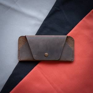 Étui à lunettes vintage en cuir véritable, pochette de luxe souple et fine en cuir de vachette, housse de protection faite à la main pour lunettes de lecture pour hommes LGC-0091 - Product Image 6