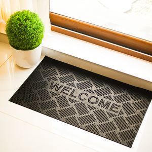 Welcome Mosaic Rubber Pin <b>Mat</b> with PVC Backing Anti <b>Slip</b> Geometric Entrance Door <b>Mat</b> Heavy Duty Decorative Floor <b>Mat</b> Commercial - Product Image 2